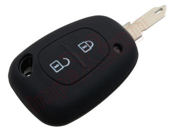 Producto genérico - Funda de goma negra para telemandos 2 botones de Renault / Dacia / Opel